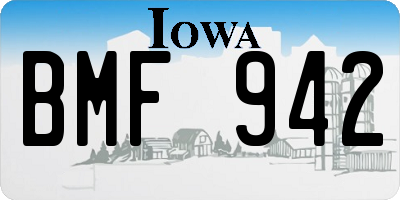 IA license plate BMF942
