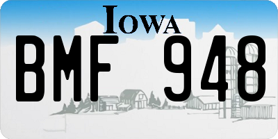 IA license plate BMF948