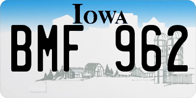 IA license plate BMF962
