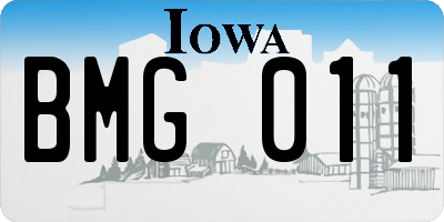 IA license plate BMG011