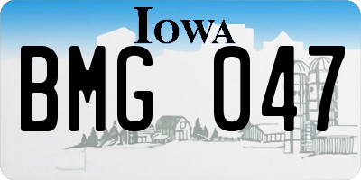 IA license plate BMG047