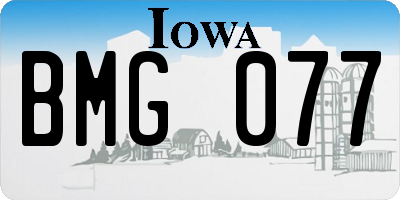 IA license plate BMG077