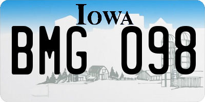 IA license plate BMG098