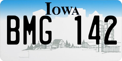 IA license plate BMG142