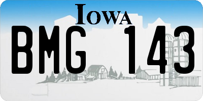IA license plate BMG143