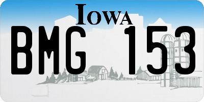 IA license plate BMG153
