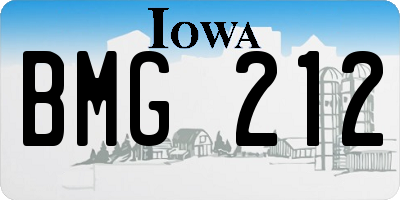 IA license plate BMG212