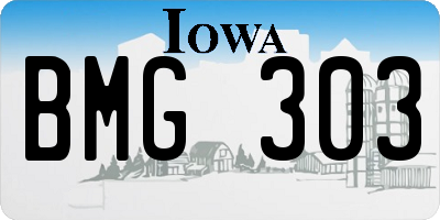 IA license plate BMG303