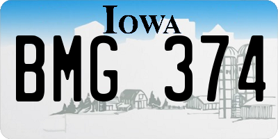 IA license plate BMG374
