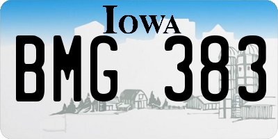 IA license plate BMG383