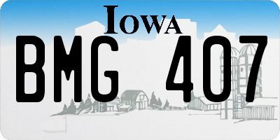 IA license plate BMG407