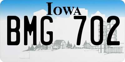 IA license plate BMG702