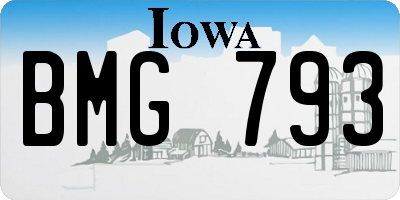 IA license plate BMG793