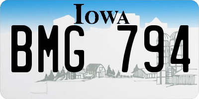IA license plate BMG794
