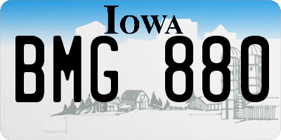 IA license plate BMG880