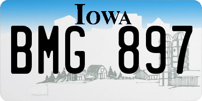 IA license plate BMG897