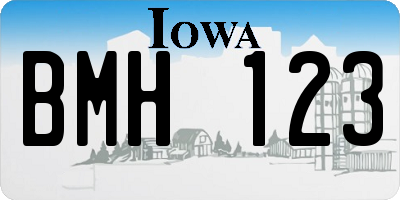 IA license plate BMH123