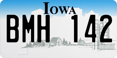 IA license plate BMH142