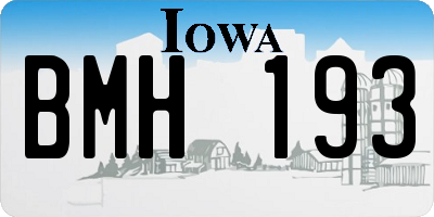 IA license plate BMH193