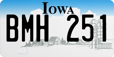 IA license plate BMH251