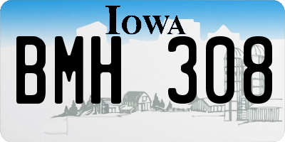 IA license plate BMH308