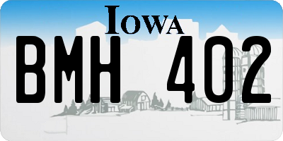 IA license plate BMH402