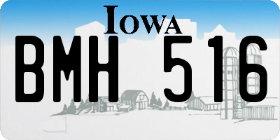 IA license plate BMH516