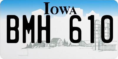 IA license plate BMH610