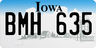 IA license plate BMH635