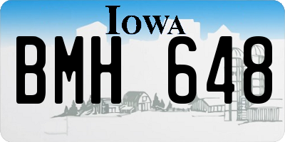 IA license plate BMH648