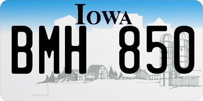 IA license plate BMH850