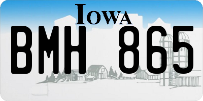 IA license plate BMH865
