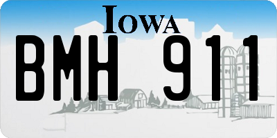 IA license plate BMH911