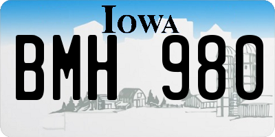 IA license plate BMH980