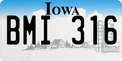IA license plate BMI316