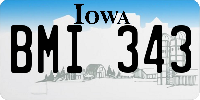 IA license plate BMI343