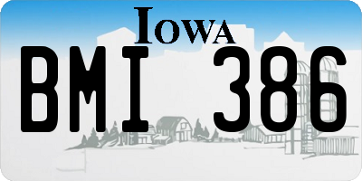 IA license plate BMI386
