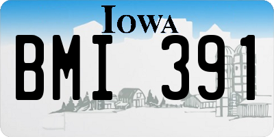IA license plate BMI391