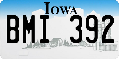 IA license plate BMI392