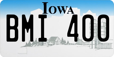 IA license plate BMI400