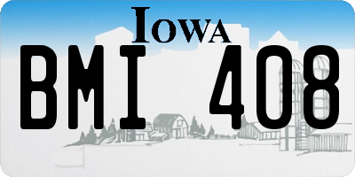 IA license plate BMI408