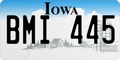IA license plate BMI445