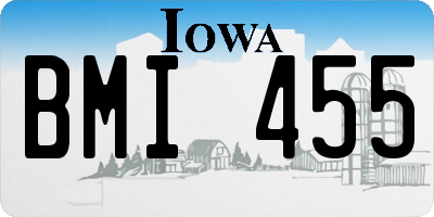IA license plate BMI455
