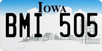 IA license plate BMI505