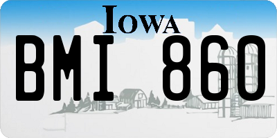 IA license plate BMI860