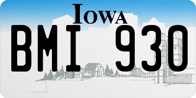 IA license plate BMI930