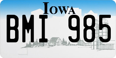 IA license plate BMI985