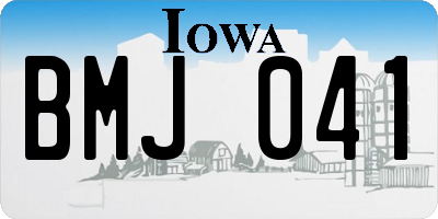 IA license plate BMJ041