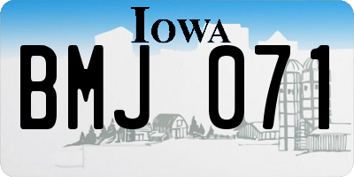 IA license plate BMJ071