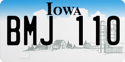 IA license plate BMJ110